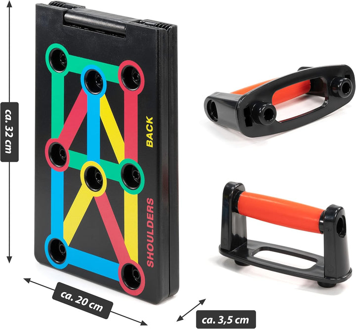 MAXXIVA Push up Board 12 in 1 faltbar Fitness Workout farbcodiert Liegestütze Hometraining Sportgerä