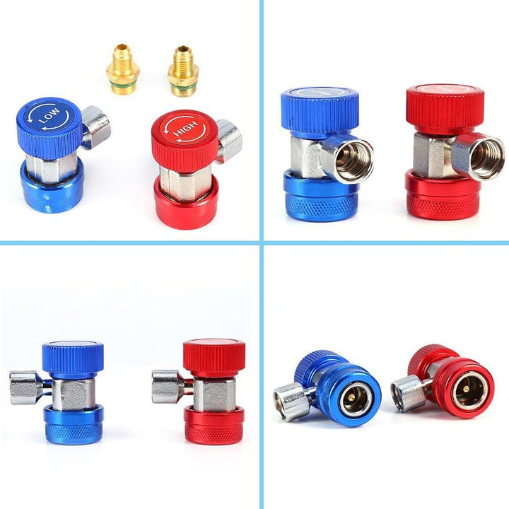 Youngine Einstellbare R134A Schnellkupplung Adapter Fittings High Low Klimaanlage Manifold Gauge Sch