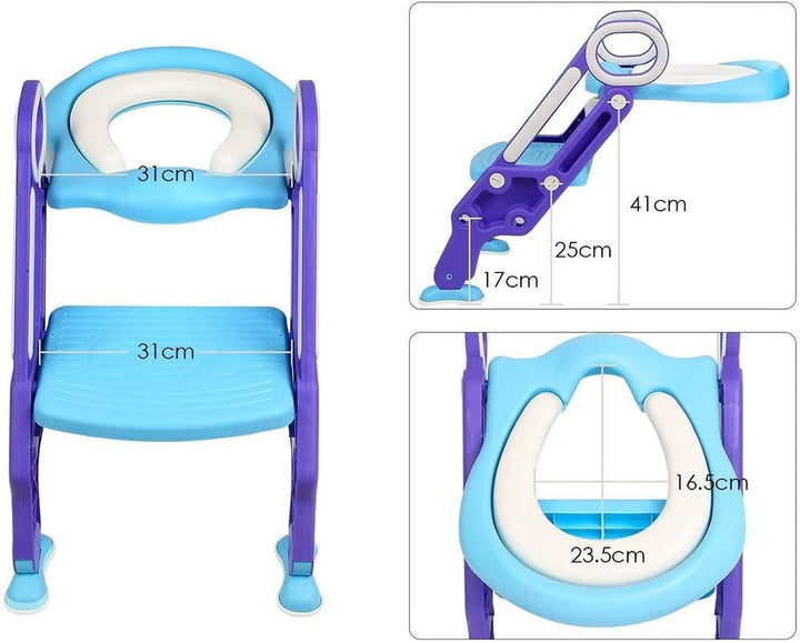 Toilettensitz Kinder mit Treppe, Kinder Toilettensitz Toilettentrainer, Weicher WC Sitz, Faltbar Kin