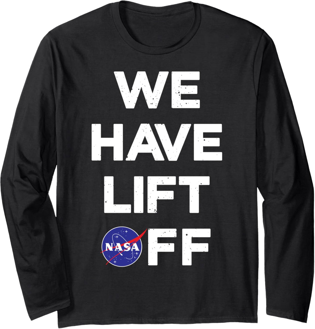 NASA We Have Lift Off Text Logo Langarmshirt