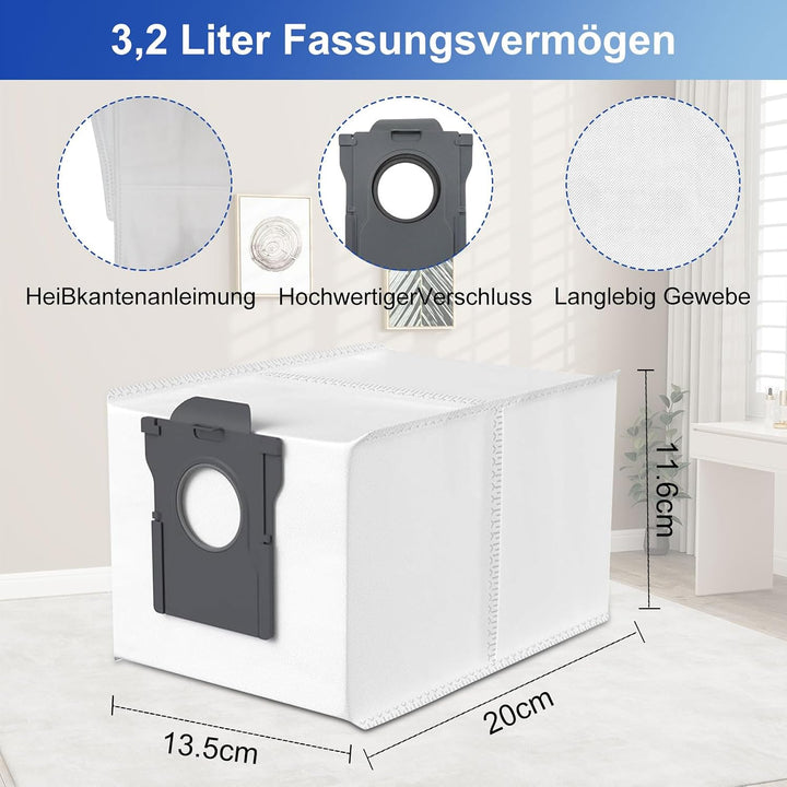 15 Stück Staubbeutel für Dreame L10s Ultra Gen 2/Gen 3, L40s Pro Ultra, X50/X40 Ultra Complete/X30 U