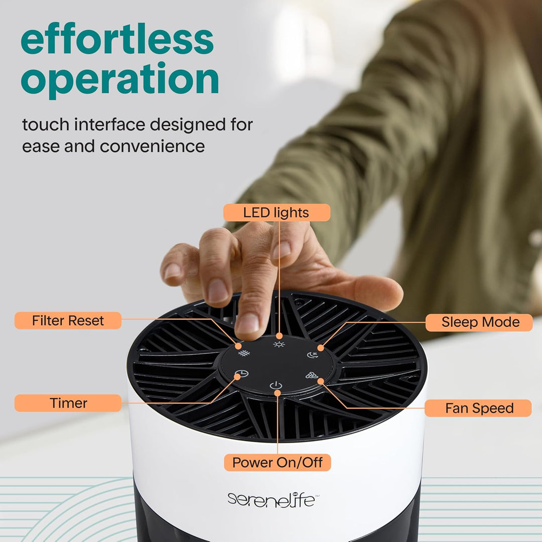 SereneLife Luftreiniger- mit HEPA 13 Filter für Zuhause Schlafzimmer, Luftfilter Allergiker mit Arom