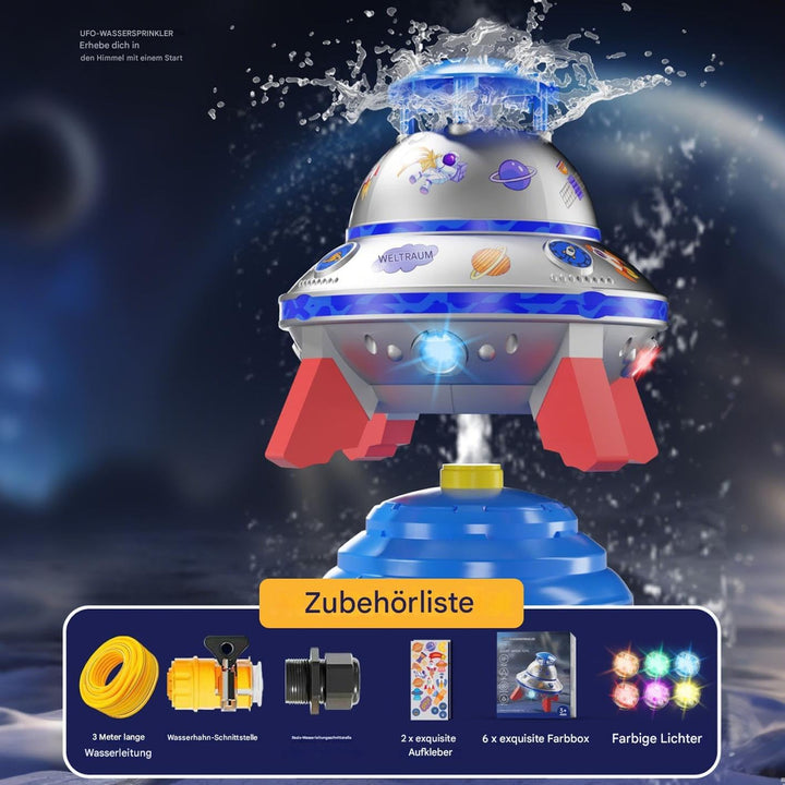 Kinderspielzeug Sprenger | Outdoor Wasserspielzeug Sprinkler | 360° Rotierender Tragbarer UFO-Sprink
