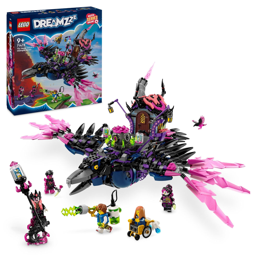 LEGO DREAMZzz 3in1 The Never Witch’s Midnight Raven Animal Toy for 9 Plus Year Old Boys &amp; Girls, Reb