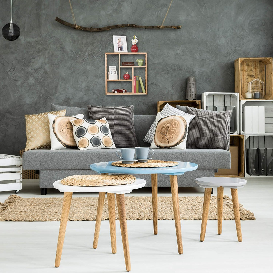 Relaxdays Wandregal Bad, Walnuss mit 5 Fächern, für Badezimmer, Flur und Wohnzimmer, H x B x T: 50 x
