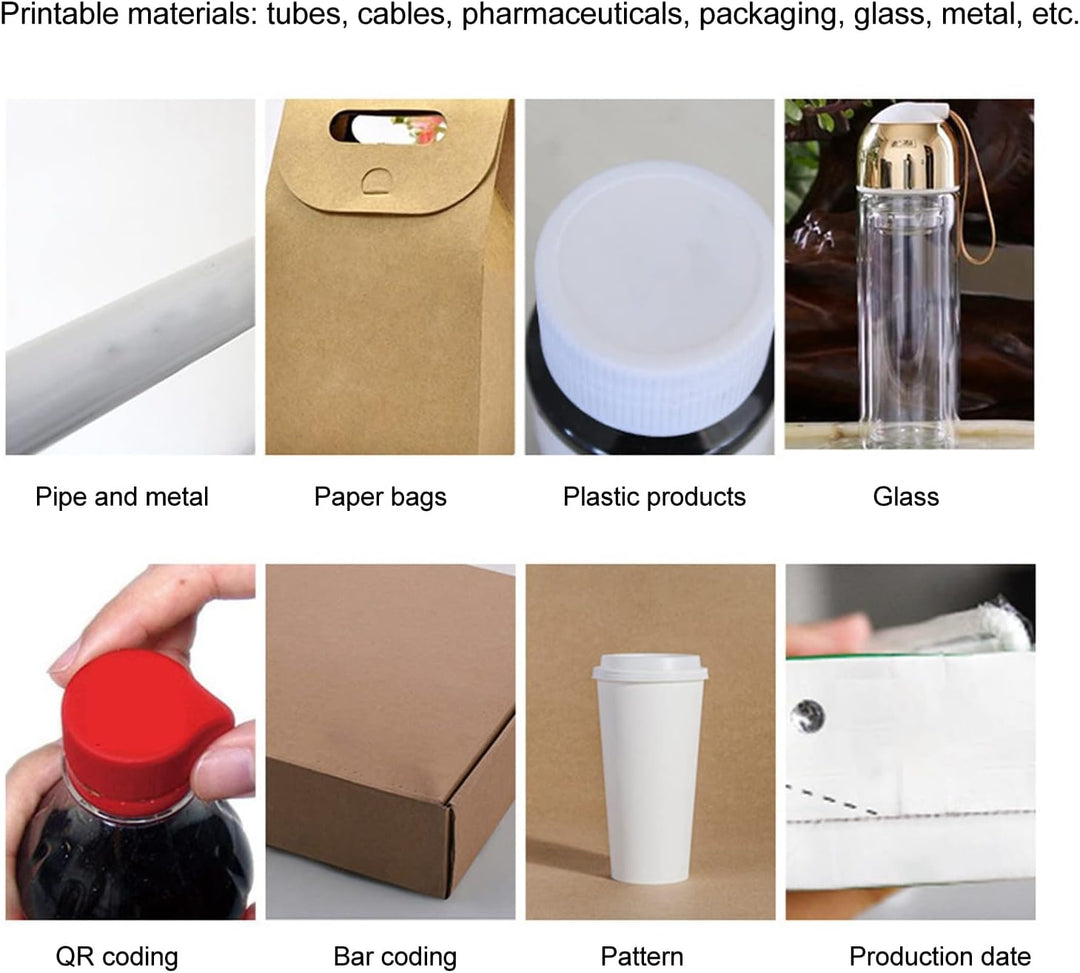 Keenso Tintenstrahldrucker, Tragbarer Handheld Drucker, 42ml Kapazität, Schnelltrocknend, Universell