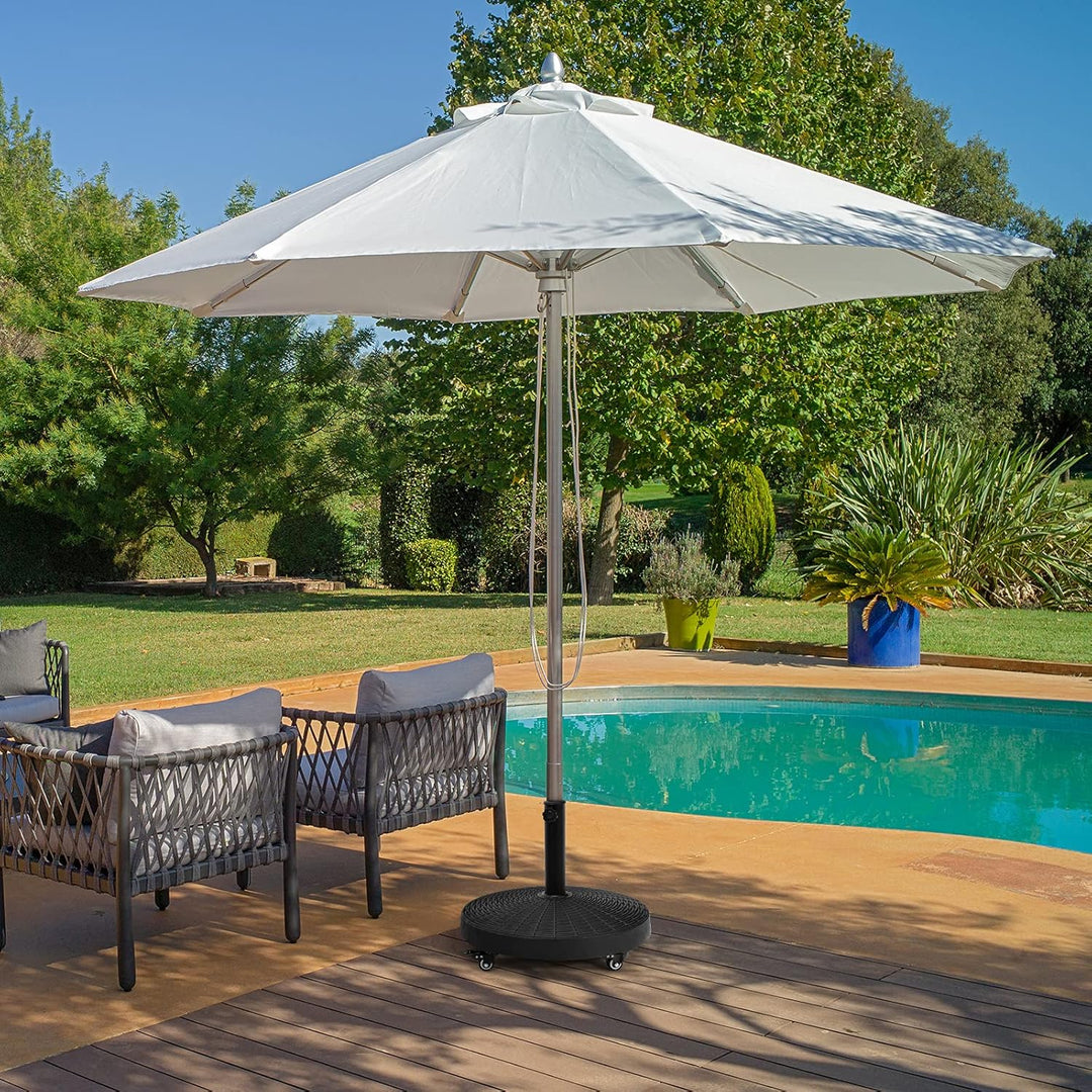 COSTWAY 23 kg Sonnenschirmständer mit Rollen, Φ52cm Schirmständer für Schirmstangen von 38/48 mm, Ma
