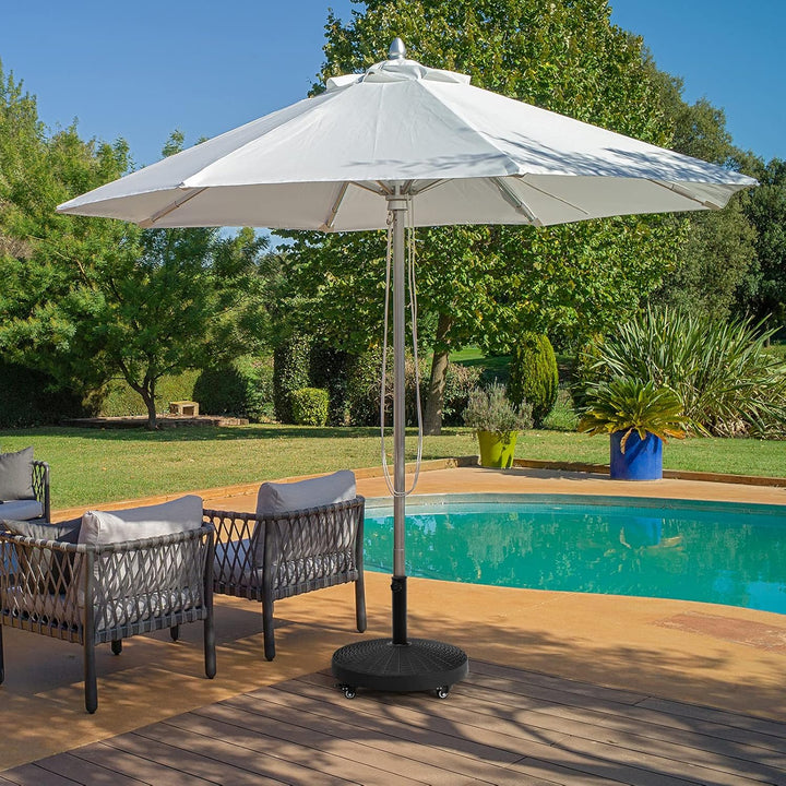 COSTWAY 23 kg Sonnenschirmständer mit Rollen, Φ52cm Schirmständer für Schirmstangen von 38/48 mm, Ma