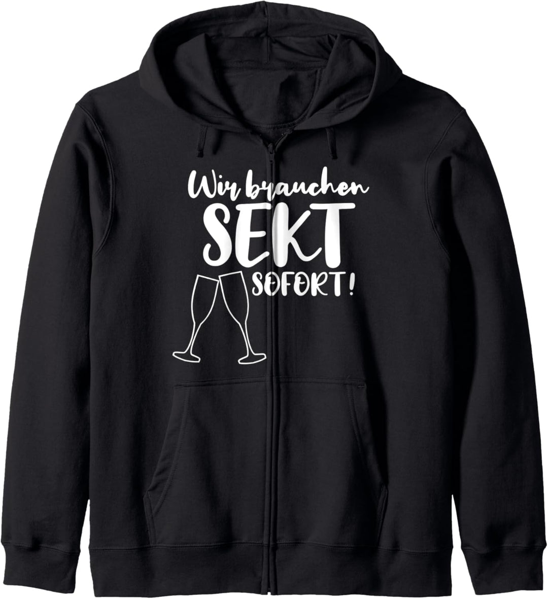 Lustiger Spruch Sekt Mädelsabend Team Braut Party Kapuzenjacke