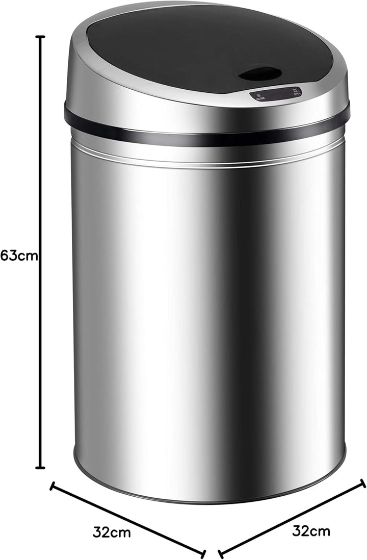 Ribelli Edelstahl Mülleimer 40 Liter - Abfalleimer mit Sensor - automatisches Öffnen und Schliessen
