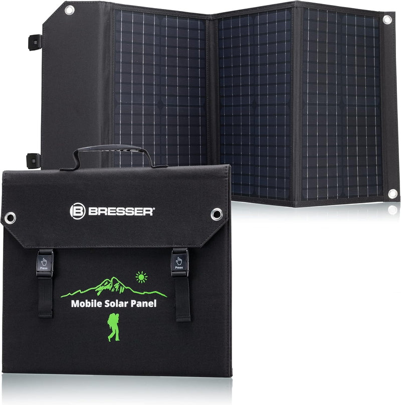 Bresser Solar Ladegerät 60W mit 1x DC- und 3x USB-A-Anschlüssen inkl. USB-A-Buchse mit QC3.0 zur Sch