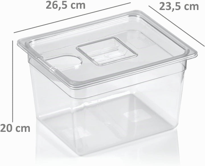 Mahlzeit Sous Vide Garer Wasserbad bis 12 Liter | inkl. passendem Deckel | GN Behälter 1/2, Sousvide
