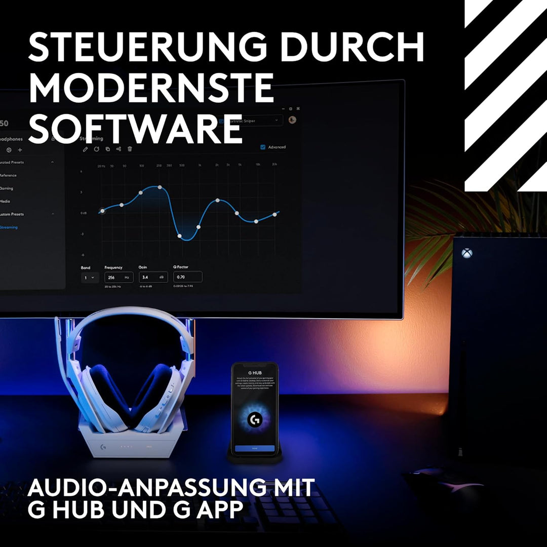 Logitech G Astro A50 LIGHTSPEED kabellose Gaming-Headset + Basisstation (Gen 5), PRO-G GRAPHENE, 3-S