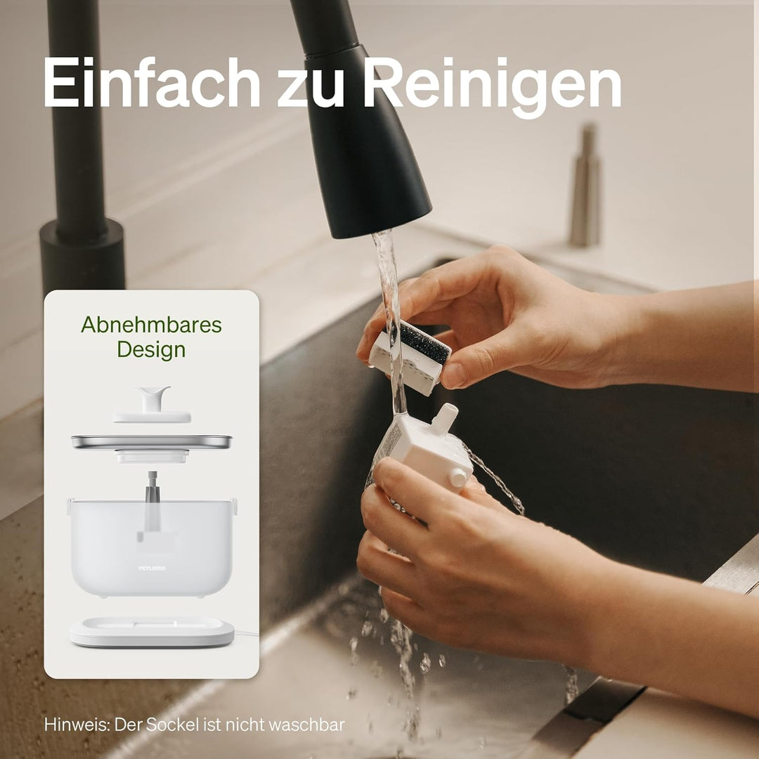 PETLIBRO Katzenbrunnen, Trinkbrunnen für Katze mit kabelloser Pumpe, 2.5L Dockstream Katzenbrunnen E