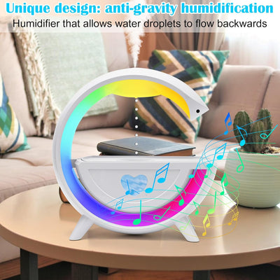 Gohytal Anti-Schwerkraft Luftbefeuchter,2-in-1 Humidifier Aroma Diffuser mit Bluetooth & 7 Farben LE
