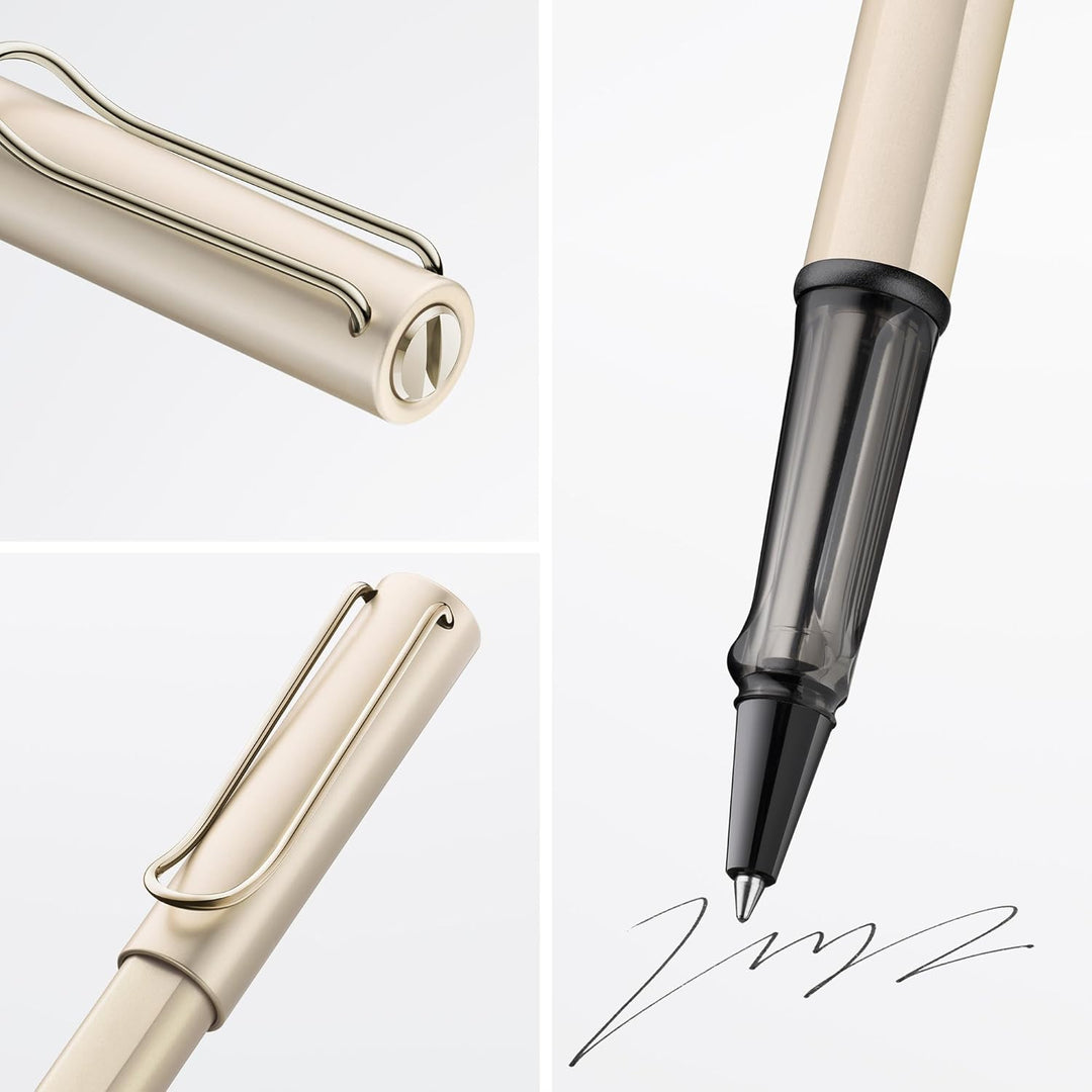 LAMY Lx Tintenroller 358 – Rollpen aus Aluminium, edel eloxiert in der Farbe Palladium mit transpare