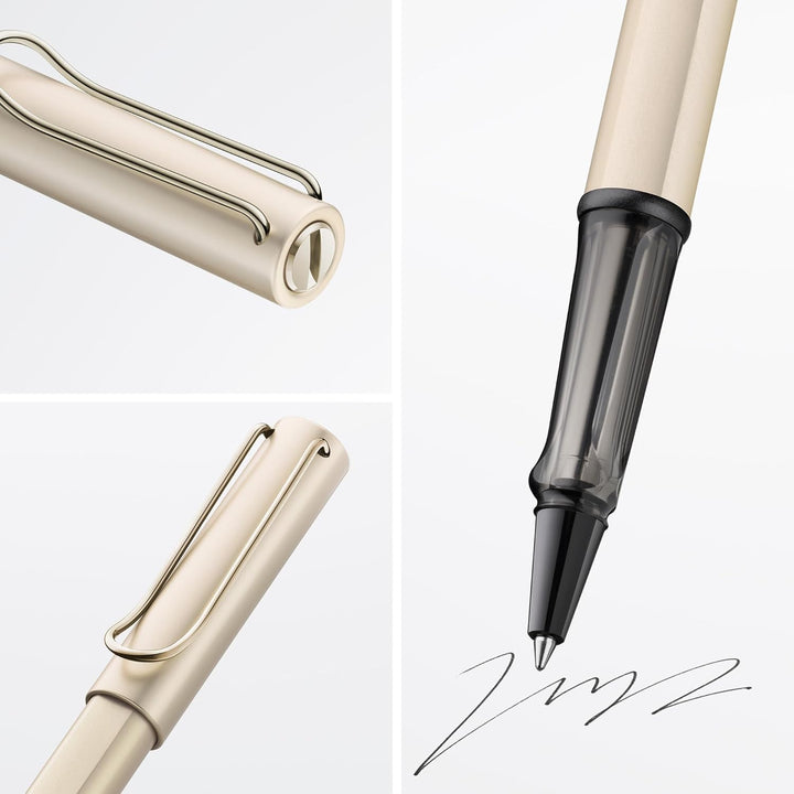 LAMY Lx Tintenroller 358 – Rollpen aus Aluminium, edel eloxiert in der Farbe Palladium mit transpare