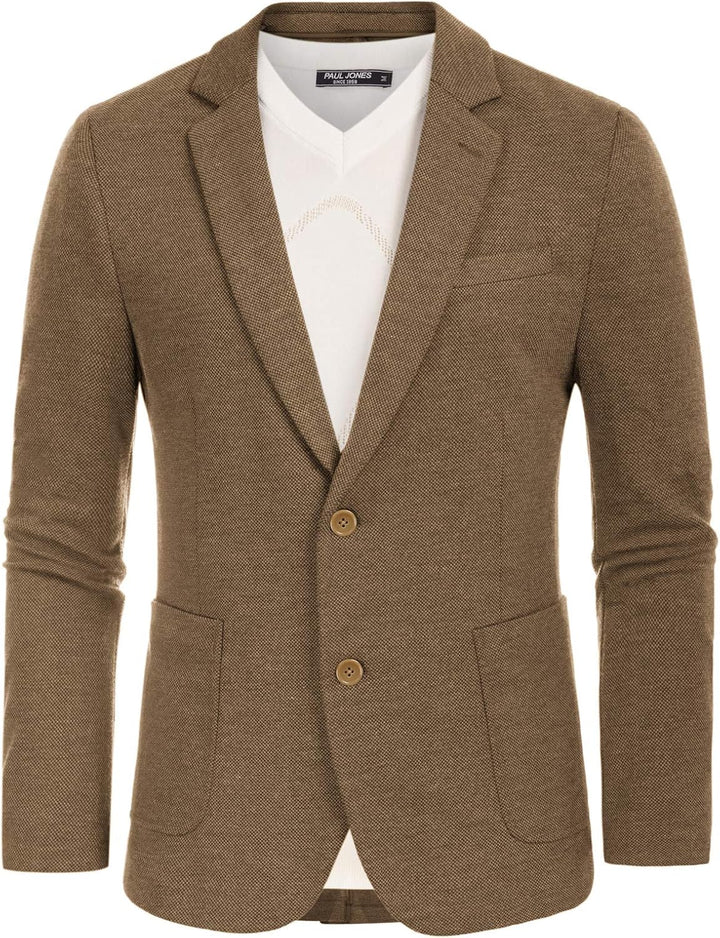 PJ PAUL JONES Sakko Herren Sportlich Klassisch British Blazer 2 Knöpfe Modern Strick Blazer Anzugjac