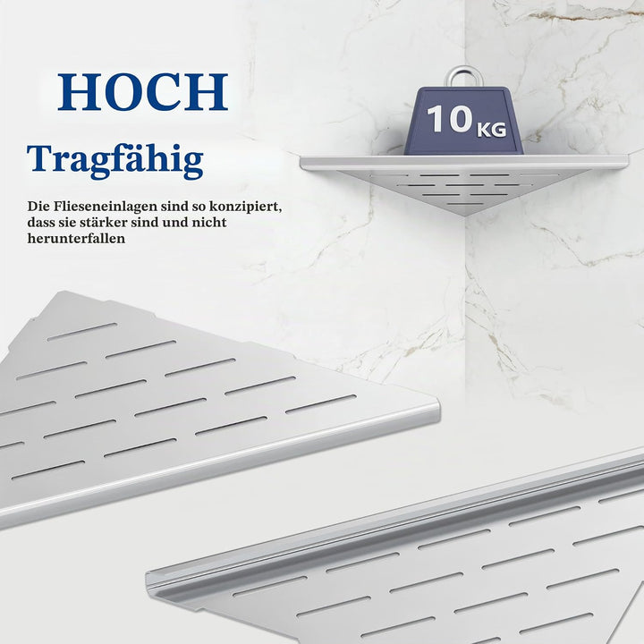 Neodrain Eck-Duschablage 304 Edelstahl Duschregal ohne Bohren 305mm Duschkorb Platzsparend für Gefli