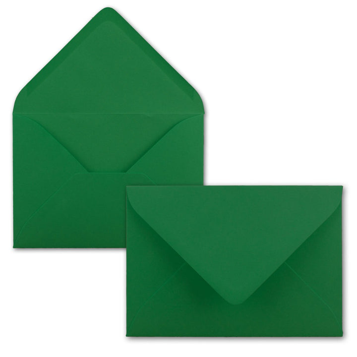 1000x kleine Umschläge in Grün DIN C7 8,1 x 11,4 cm mit Spitzklappe und Nassklebung in 80 g/m² - kle