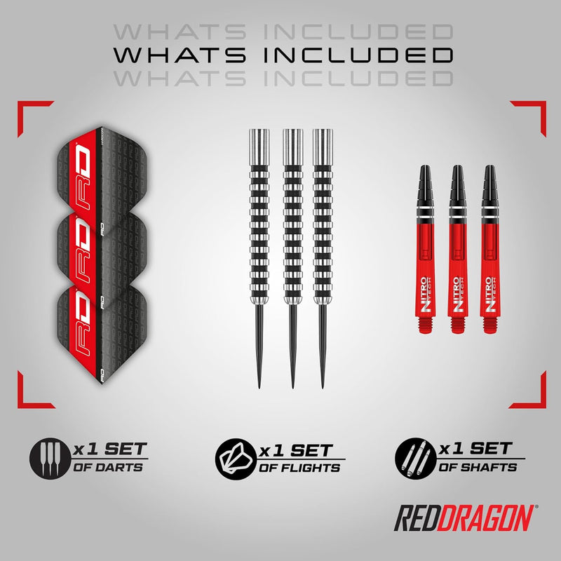 RED DRAGON Javelin Black Series Profi Dartpfeile Steeldarts Setmit Flights und Schäfte 24.0 Gramm, 2