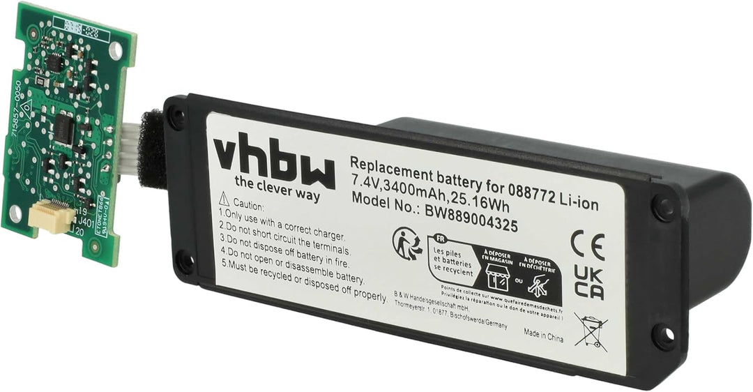 vhbw Akku kompatibel mit Bose SoundLink Mini 2 Lautsprecher Boxen Speaker - Inkl. Leiterplatte (3400
