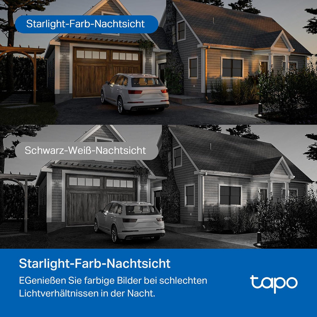 Tapo C530WS 360° Überwachungskamera Aussen, 3K 5MP, Starlight Farbe Nachtsicht, KI-Erkennung, Bewegu
