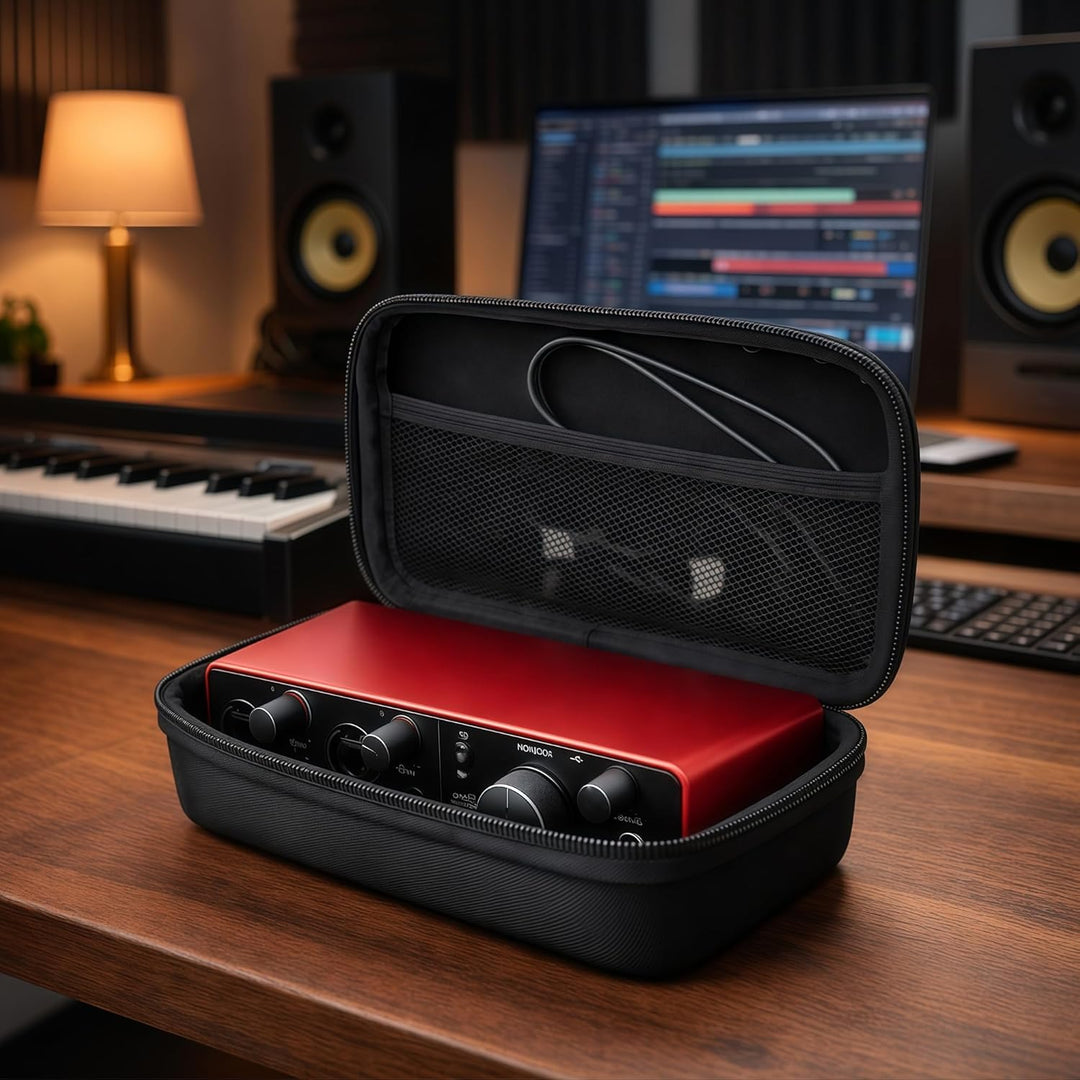 Musiin Audio-Interface-Gehäuse, kompatibel mit Focusrite Scarlett 2i2 der 4. Generation, Roland AIRA