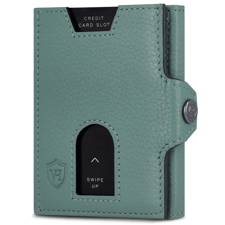 VON HEESEN Slim Wallet mit XL Münzfach &amp; RFID Schutz - Leder Geldbörse Herren klein - Mini Geldbeute