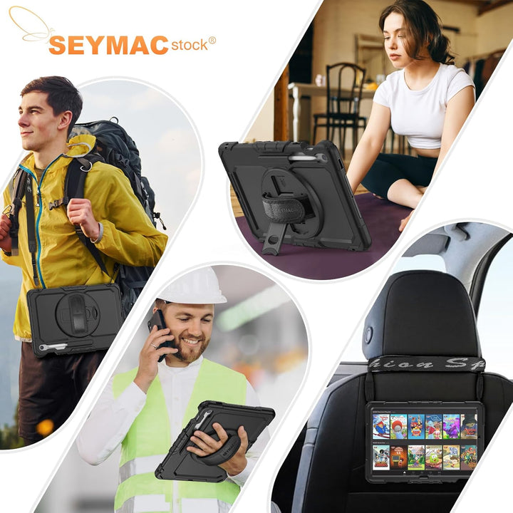 SEYMAC stock Hülle für Samsung Galaxy Tab S10 FE+ Plus 13,1 Zoll, Stossfeste Hülle mit Displayschutz
