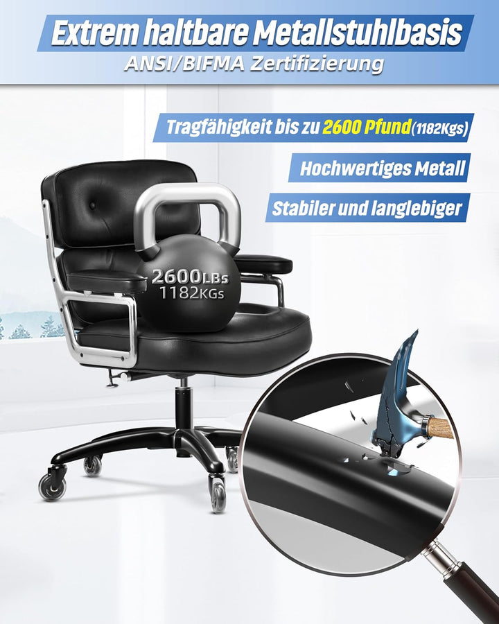 Sytopia Bürostuhl Fusskreuz, 70 cm Robustes Metall-Drehkreuz, Belastbar bis zu 200kg, Universal für