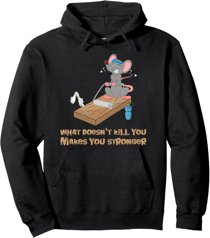 Maus Training Mausefalle Fitness Workout Bankdrücken lustig Pullover Hoodie