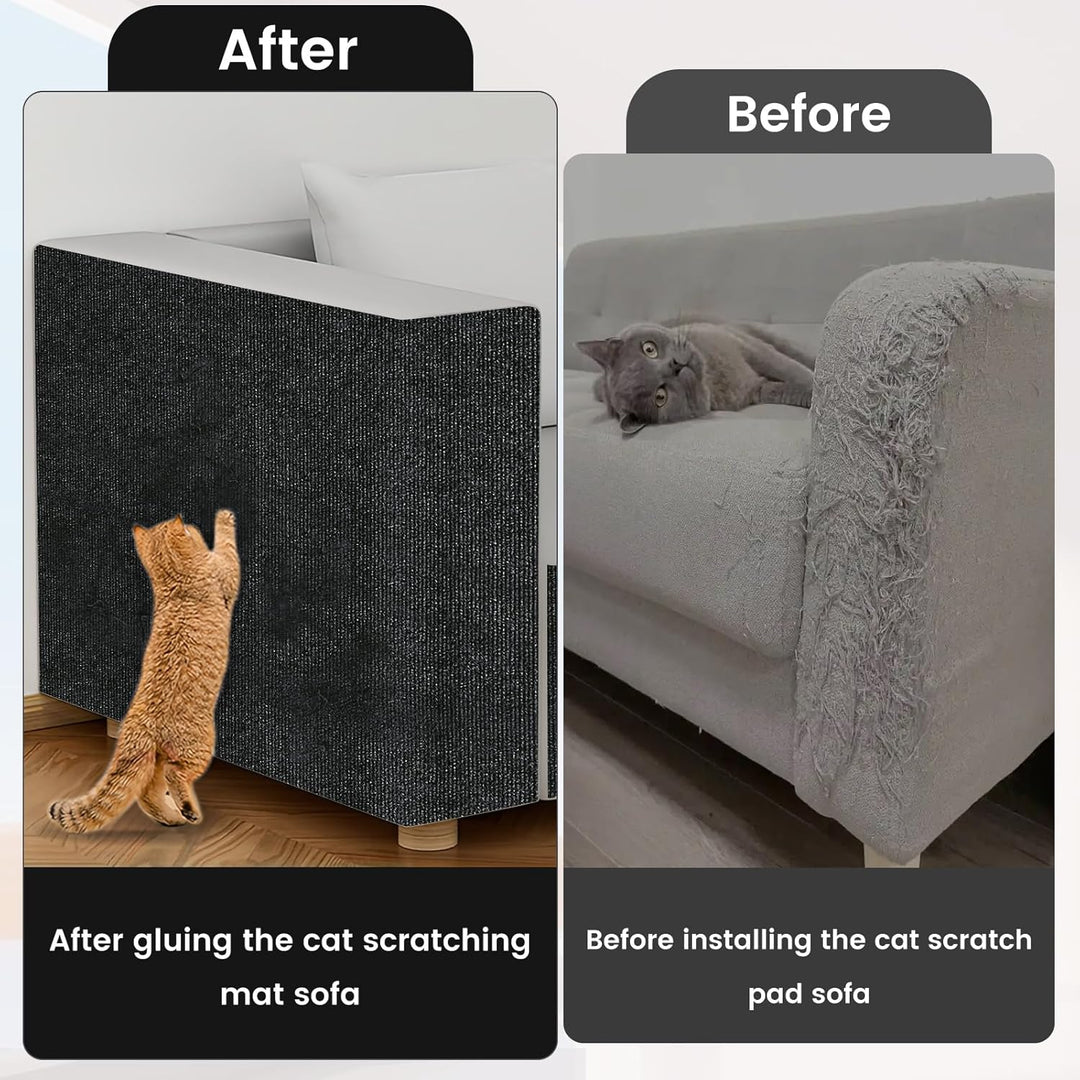 200cmX40cm Selbstklebend Kratzmatte für Katzen, Kratzschutz Sofa, DIY Kratzbretter, Kratzwand für Mö