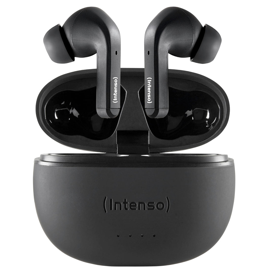 Intenso Black Buds - TWS True Wireless Kopfhörer T300A mit Active Noise Cancelling und bis zu 35 Std