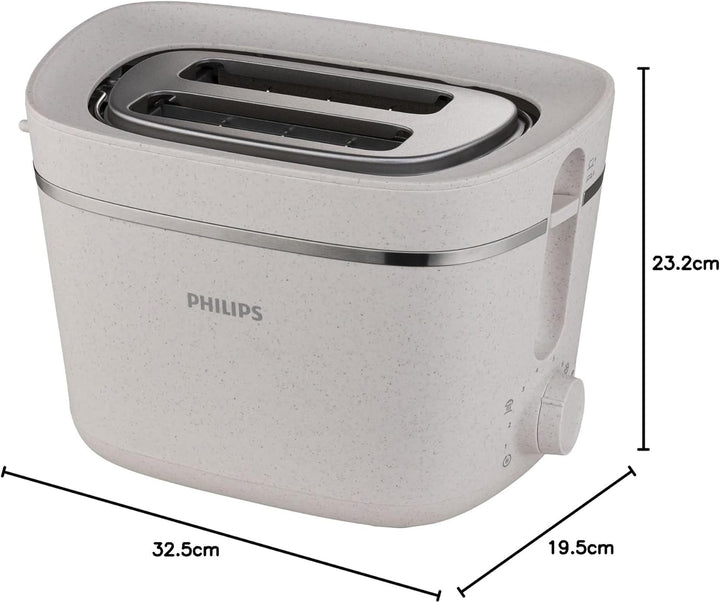 Philips HD2640/10 Conscious Collection Toaster, biologischer, 100% recycelter Kunststoff, 8 Bräunung
