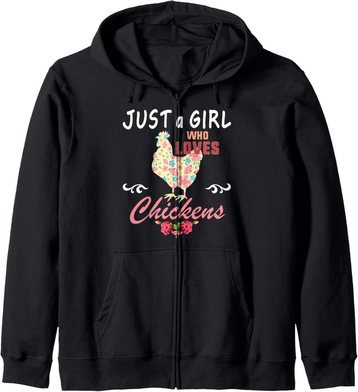 Just A Girl Who Loves Chickens Poultry Lover Cute Farmer Kapuzenjacke