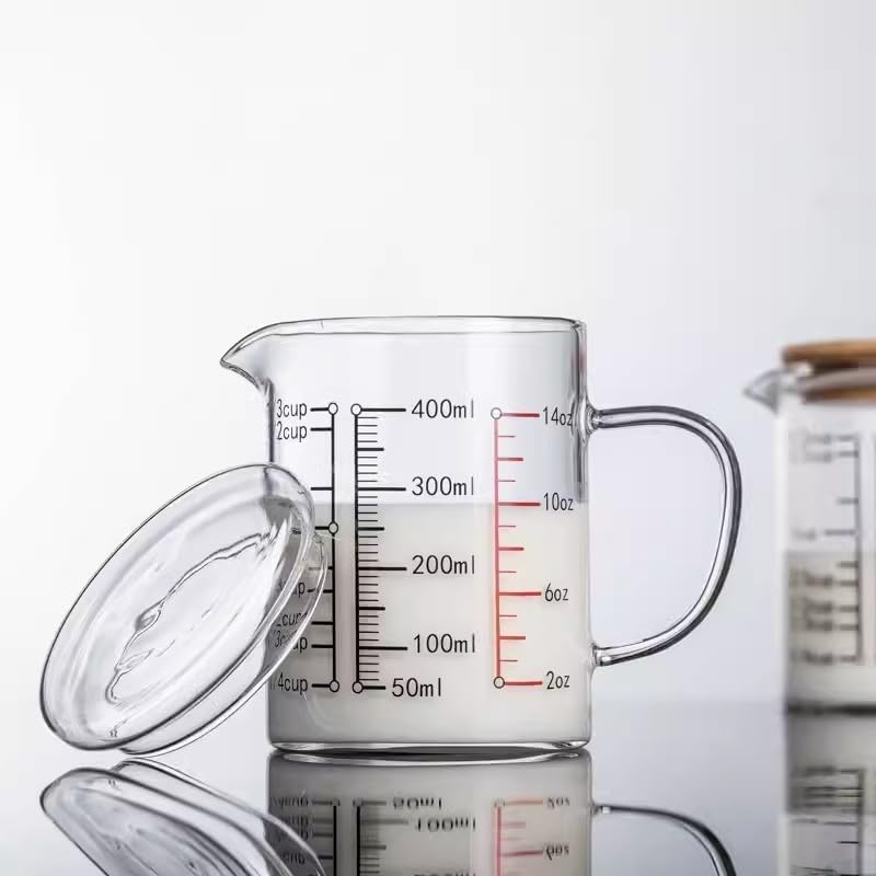 Messbecher Glas,Messbecher, V-Förmige Düse, Klare Skala, Bequemer Griff, Kaffeetassen Aus Borosilika
