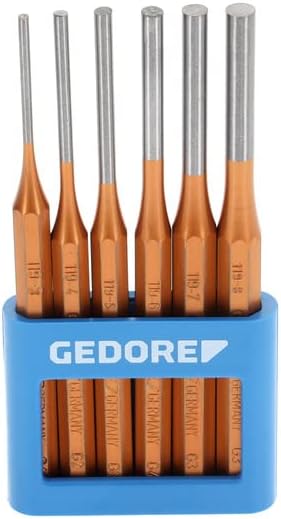 GEDORE Splinttreiber-Satz inkl. PVC-Halter, 6-teilig, Stahl/Lackierung, Silber/Kupfer Ø: 3-8 mm Mit