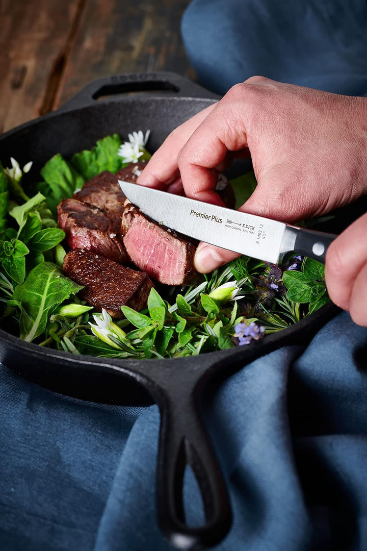 F. DICK Premier Plus Steakbesteck 4-teilig (2 Steakmesser + 2 Gabeln, ergonomischer Griff, Klinge au