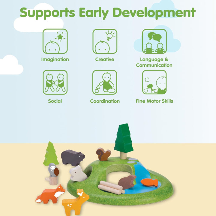 Plan Toys Animal Set, 6625, Wood