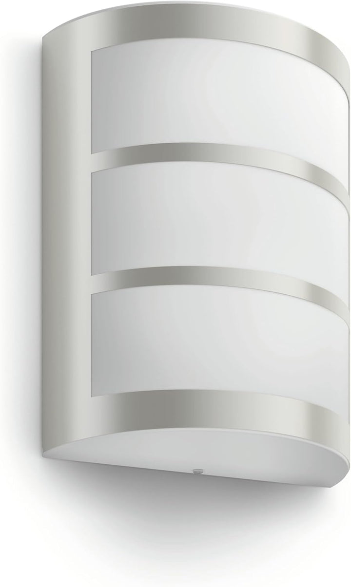 Philips myGarden LED Python Wandaussenleuchte, 6W, Edelstahl ohne Bewegungsmelder, ohne Bewegungsmel