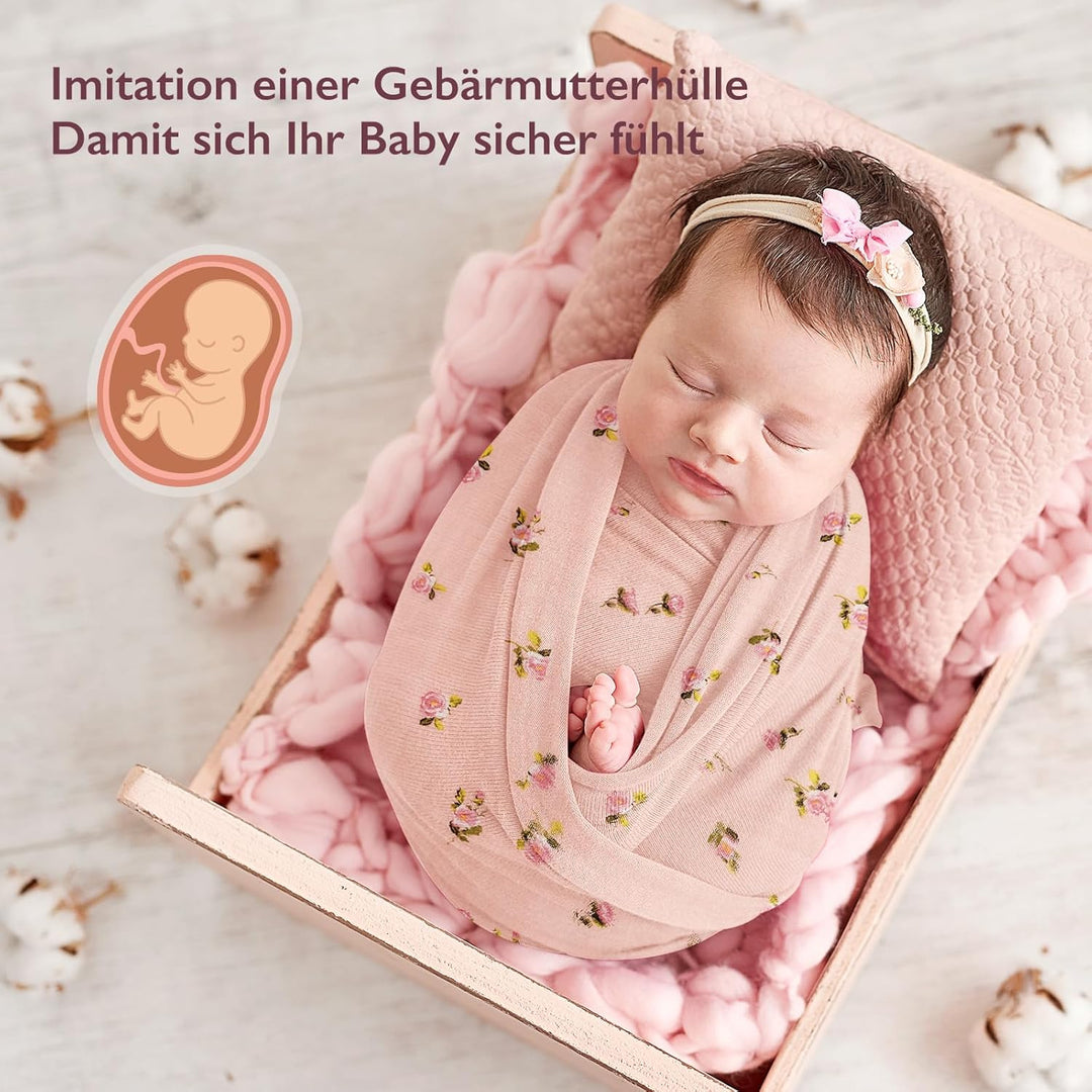 Momcozy Baby Pucktuch, Mulltuch 120 x 120cm 4er Set, Mullwindeln aus Baumwolle und Bambus, Bio-Baumw