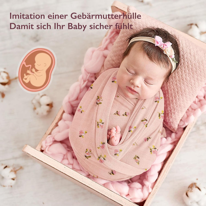 Momcozy Baby Pucktuch, Mulltuch 120 x 120cm 4er Set, Mullwindeln aus Baumwolle und Bambus, Bio-Baumw