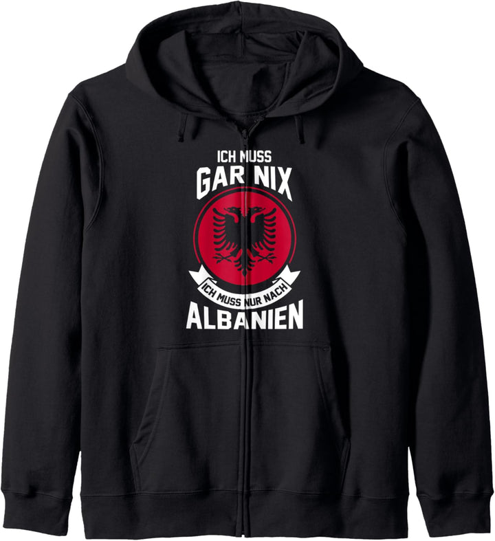 Albanien Albaner Albanerin Albanische Flagge Kapuzenjacke