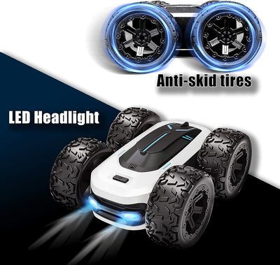 Ferngesteuertes Auto, 4WD RC Auto :360 ° Drehung / Licht / Flip-Spezialeffekt, 2.4GHz Monstertruck,D