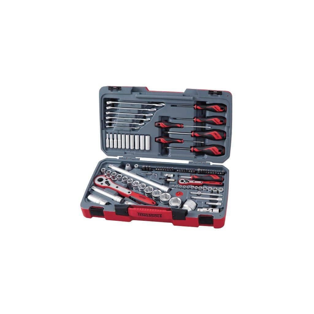 TengTools TM095 Steckschlüsselsatz 1/4 und 1/2 Zoll / 0,635 und 1,27 cm, 95-teilig