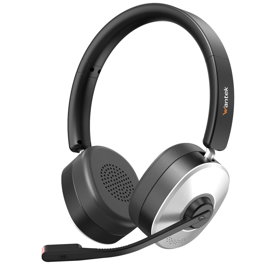 Wantek Bluetooth Headset mit Mikrofon für PC,Kabelloses Headset mit USB-Dongle, Noise Cancelling Mik