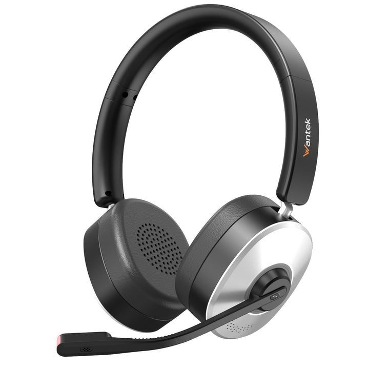 Wantek Bluetooth Headset mit Mikrofon für PC,Kabelloses Headset mit USB-Dongle, Noise Cancelling Mik