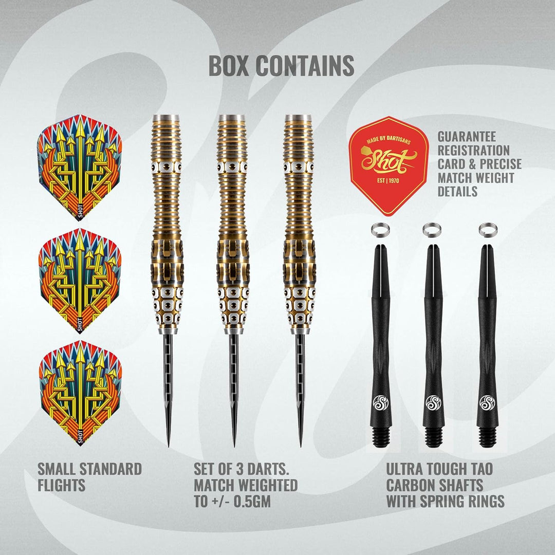 Shot! Darts Roman Empire Legion Steel Tip Dart Set Front Weighted 90% Tungsten Barrels 24.0 Gramm, 2