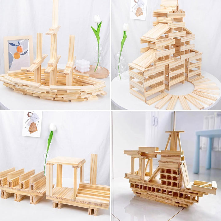 KQDRAVINE 100 Stück bastelholz klötzchen, 100 x 20 x 7mm Holzbausteine Bastelklötzchen holzklötze Ho